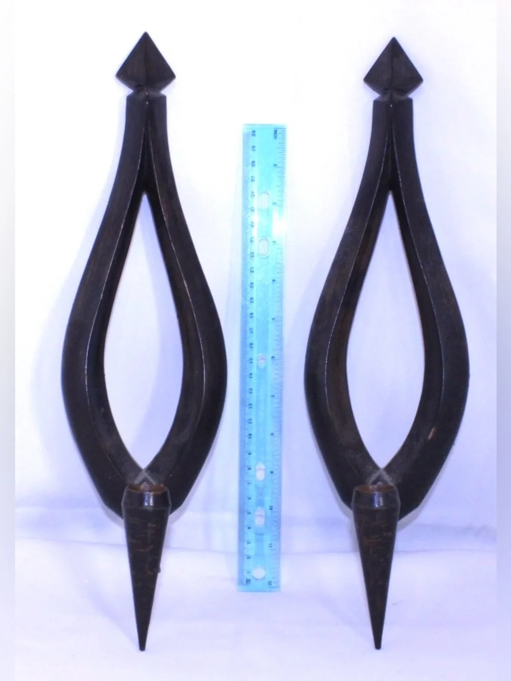 Vintage Syroco Mid-Century Modern Teardrop Wall Sconces